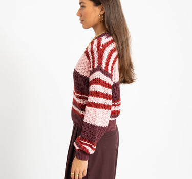 Charlie O-neck Knit Fig/Romance Rose + Rhubarb - Things I Like Things I Love