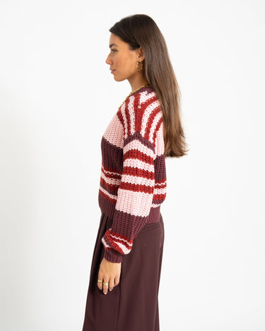 Charlie O-neck Knit Fig/Romance Rose + Rhubarb - Things I Like Things I Love