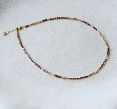 Chique Brown Necklace Gold - Things I Like Things I Love