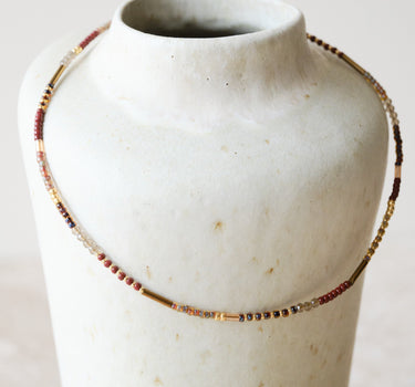 Chique Brown Necklace Gold - Things I Like Things I Love