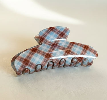 Claw Clip Checked Blue - Things I Like Things I Love