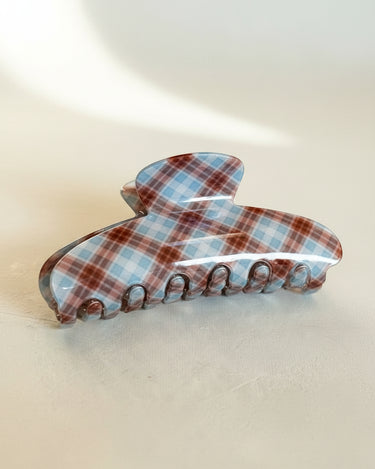 Claw Clip Checked Blue - Things I Like Things I Love