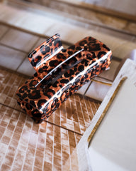 Claw Clip Rectangle Leopard - Things I Like Things I Love