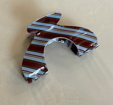 Claw Clip Stripy Blue Brown Roundy - Things I Like Things I Love