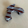 Claw Clip Stripy Blue Brown Roundy - Things I Like Things I Love