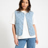 Cleo Quilted Denim Vest Light Blue Denim - Things I Like Things I Love