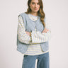 Cleo Quilted Denim Vest Light Blue Denim - Things I Like Things I Love