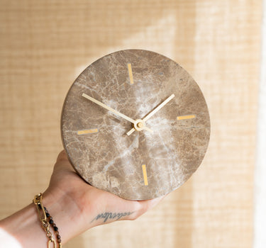 Clock Moreno Marble Brown - Things I Like Things I Love