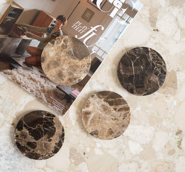 Coaster Marble Brown 1PC - Things I Like Things I Love