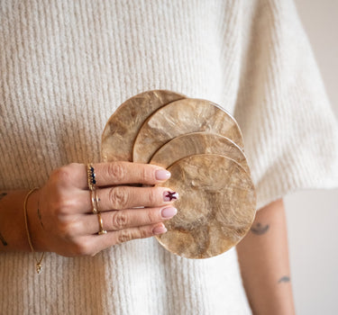 Coaster Shell Gold 1PC - Things I Like Things I Love