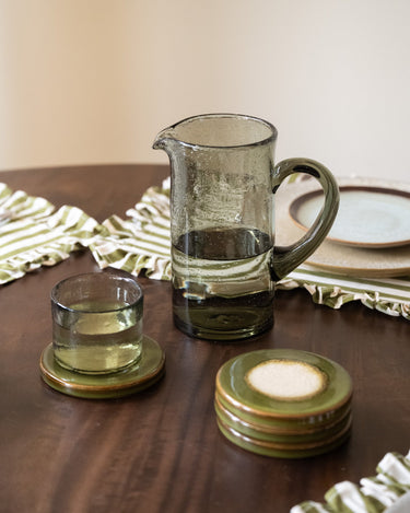 Coaster Shiso Stoneware Green 1PC - Things I Like Things I Love