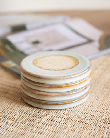 Coaster Stoneware Ecru 1PC - Things I Like Things I Love