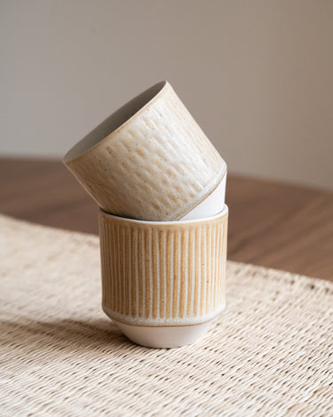Coffee Mug Miyaki Stripes / Hammered - Things I Like Things I Love
