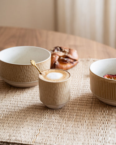 Coffee Mug Miyaki Stripes / Hammered - Things I Like Things I Love