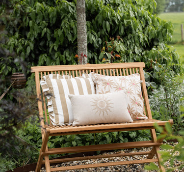 Cushion Bella Ruffle Striped Brown - Things I Like Things I Love