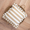 Cushion Bella Ruffle Striped Brown - Things I Like Things I Love