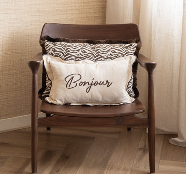 Cushion Bonjour Beige - Things I Like Things I Love