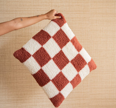 Cushion Check Cream/Marsala - Things I Like Things I Love