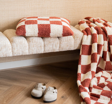 Cushion Check Cream/Marsala - Things I Like Things I Love