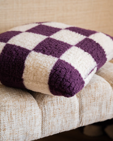 Cushion Check Cream/Plum - Things I Like Things I Love