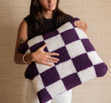 Cushion Check Cream/Plum - Things I Like Things I Love