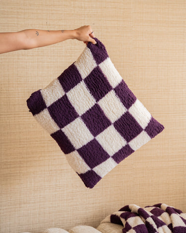 Cushion Check Cream/Plum - Things I Like Things I Love