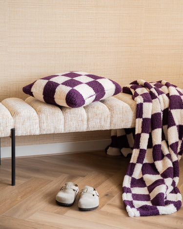 Cushion Check Cream/Plum - Things I Like Things I Love