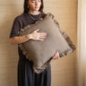 Cushion Cocoa Linen Chocolate Brown - Things I Like Things I Love