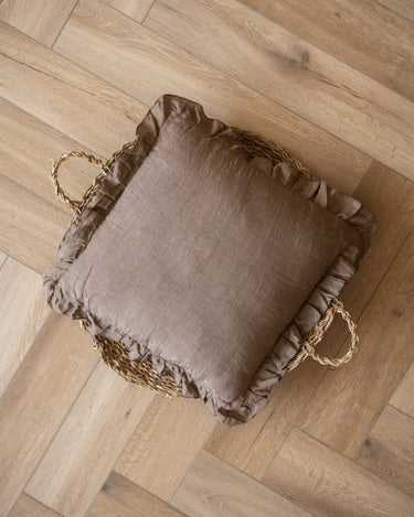 Cushion Cocoa Linen Chocolate Brown - Things I Like Things I Love
