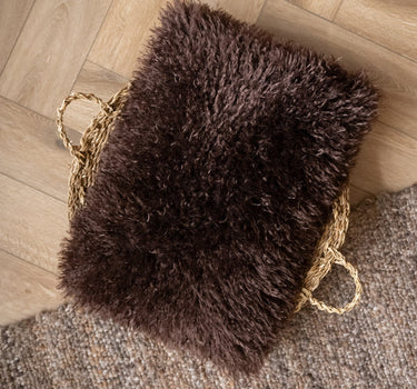 Cushion Doodly Furry Brown - Things I Like Things I Love