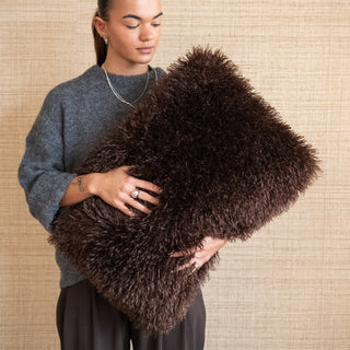 Cushion Doodly Furry Brown - Things I Like Things I Love