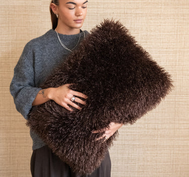 Cushion Doodly Furry Brown - Things I Like Things I Love