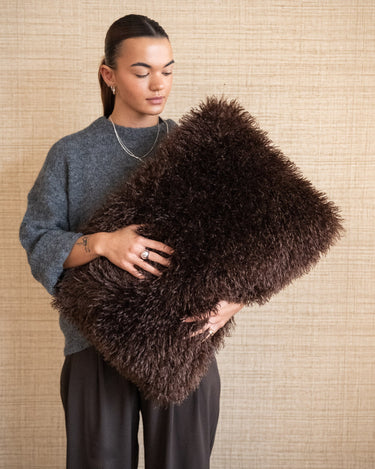 Cushion Doodly Furry Brown - Things I Like Things I Love