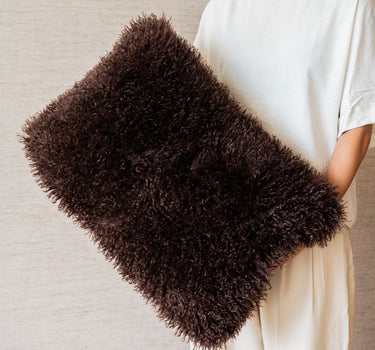 Cushion Doodly Furry Brown - Things I Like Things I Love