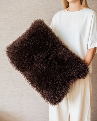 Cushion Doodly Furry Brown - Things I Like Things I Love