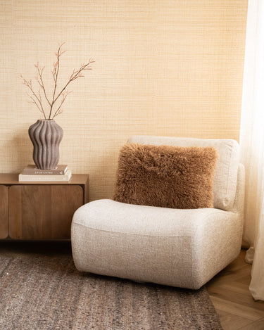 Cushion Doodly Furry Taupe - Things I Like Things I Love