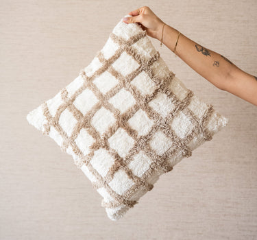 Cushion Fenne Check Beige - Things I Like Things I Love