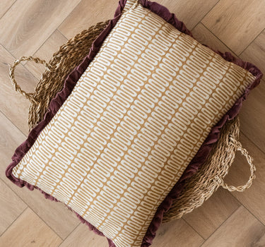 Cushion Floral Burgundy/Ocher - Things I Like Things I Love