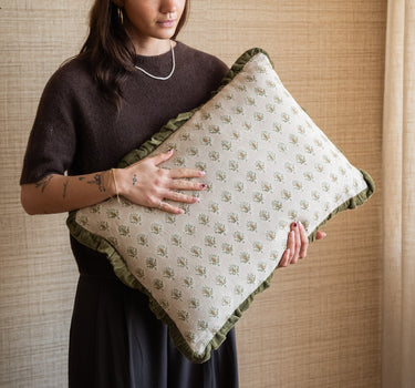 Cushion Floral Green - Things I Like Things I Love