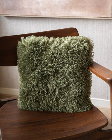 Cushion Frieda Furry Moss Green - Things I Like Things I Love