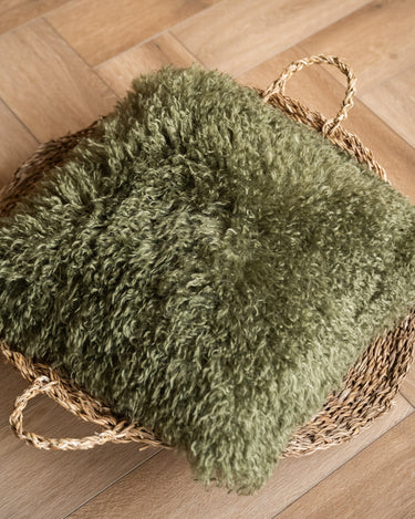 Cushion Frieda Furry Moss Green - Things I Like Things I Love
