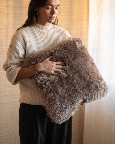 Cushion Frieda Furry Taupe - Things I Like Things I Love