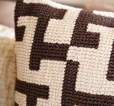 Cushion Geometric Weave Brown - Things I Like Things I Love