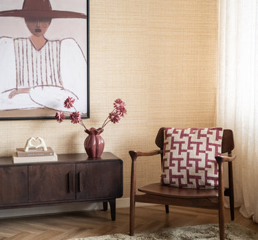 Cushion Geometric Weave Burgundy - Things I Like Things I Love