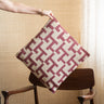 Cushion Geometric Weave Burgundy - Things I Like Things I Love