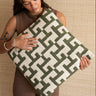 Cushion Geometric Weave Green - Things I Like Things I Love