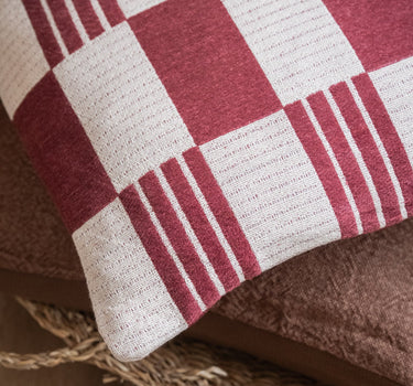 Cushion Grid Burgundy - Things I Like Things I Love