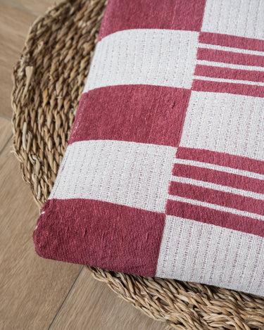 Cushion Grid Burgundy - Things I Like Things I Love