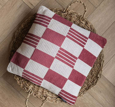Cushion Grid Burgundy - Things I Like Things I Love