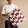 Cushion Grid Burgundy - Things I Like Things I Love